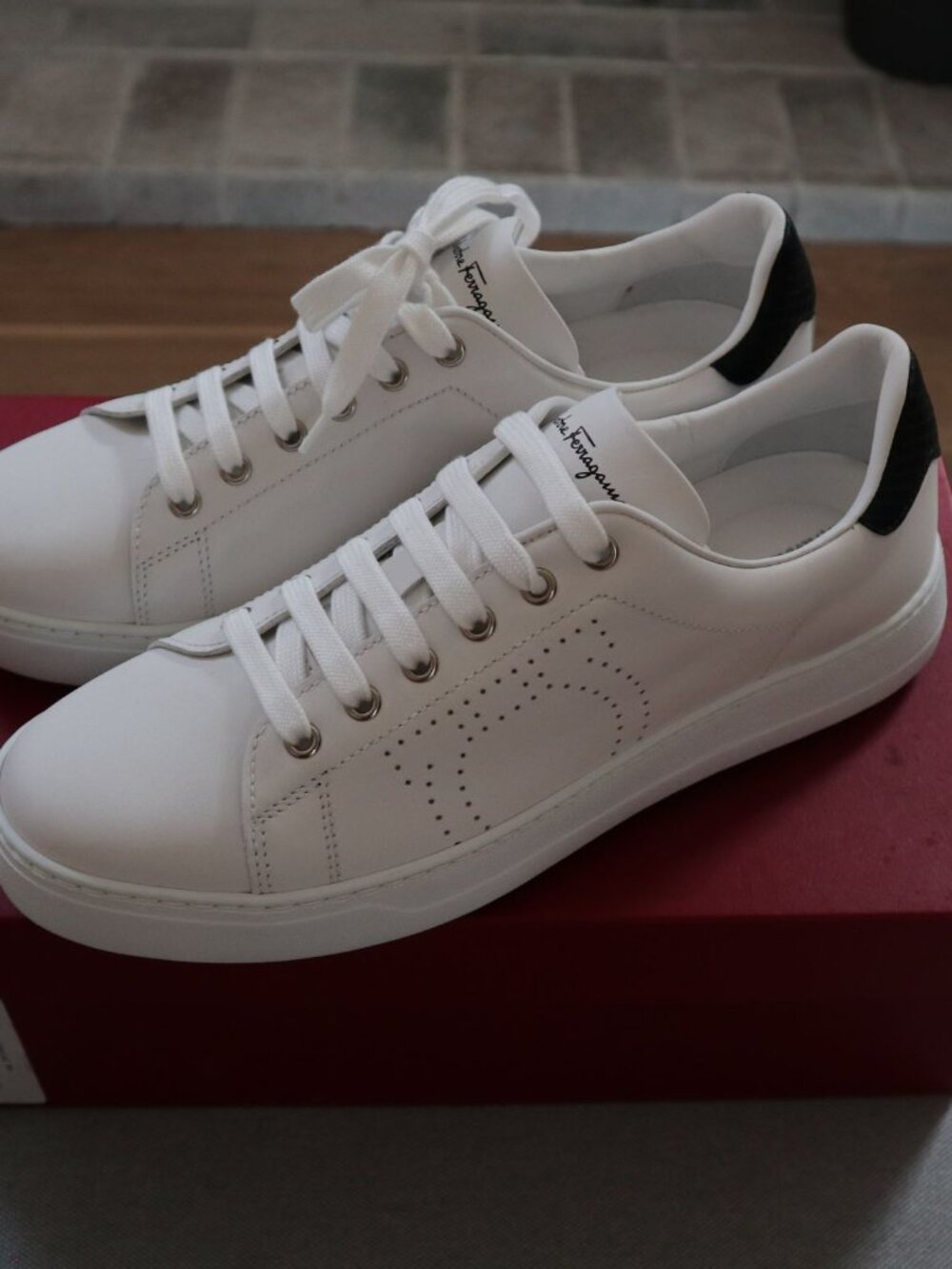 Salvatore Ferragamo Pierre Leather Sneakers BNIB